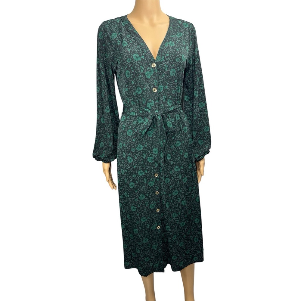 Michael kors Women Belted dress floral green ballon sleeve Size M